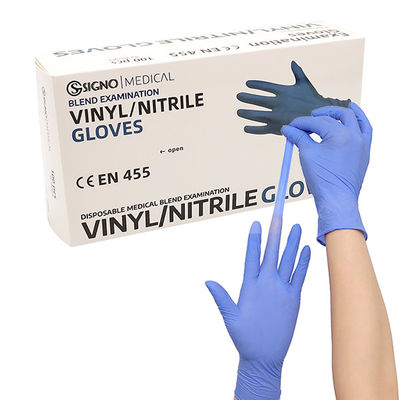 Luvas descartáveis da mistura do nitrilo do vinil do PVC do tamanho médio das luvas do vinil da anti punctura