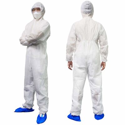 Terno descartável de Hazmat das combinações cirúrgicas descartáveis Microporous duráveis com capa