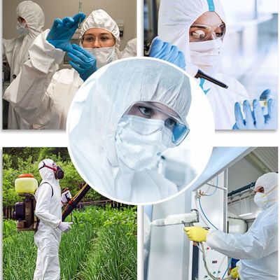 Terno descartável de Hazmat das combinações cirúrgicas descartáveis Microporous duráveis com capa
