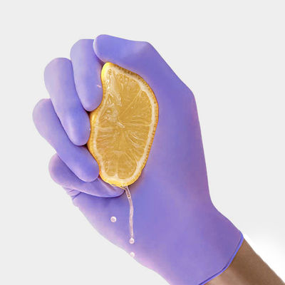 Impermeável livre do pó de borracha longo de Mil Medical Nitrile Gloves Large do roxo 5