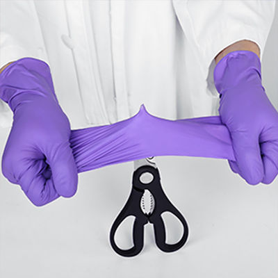 Impermeável livre do pó de borracha longo de Mil Medical Nitrile Gloves Large do roxo 5