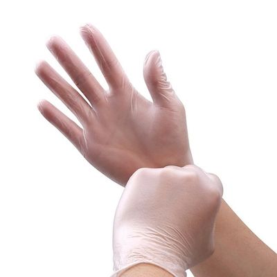 Corte descartável do tamanho médio das luvas do exame do vinil do PVC luvas plásticas do anti descartáveis