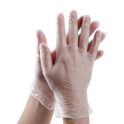 Corte descartável do tamanho médio das luvas do exame do vinil do PVC luvas plásticas do anti descartáveis
