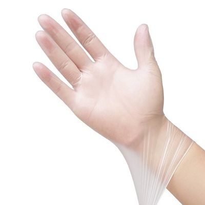 Corte descartável do tamanho médio das luvas do exame do vinil do PVC luvas plásticas do anti descartáveis