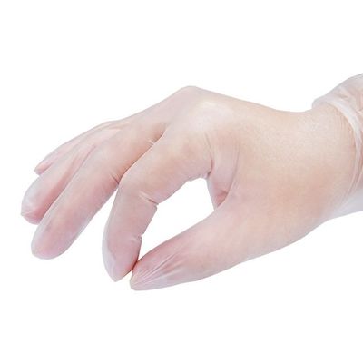 As luvas descartáveis transparentes do vinil trabalham luvas elásticas ácidas do PVC da proteção anti