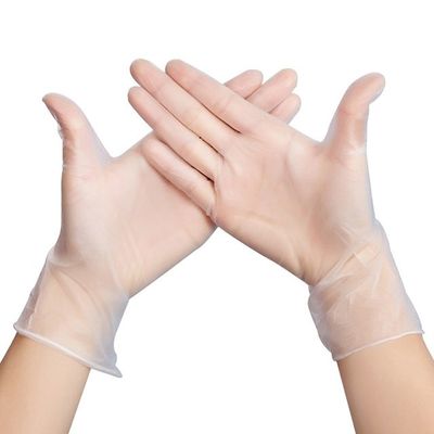 Corte descartável do tamanho médio das luvas do exame do vinil do PVC luvas plásticas do anti descartáveis
