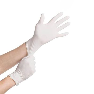 Luvas médicas descartáveis do látex do comprimento branco leitoso de 240mm ambientais