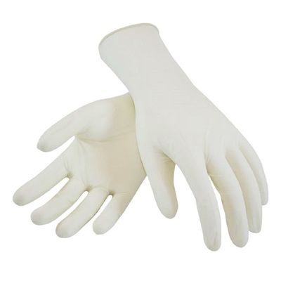 Luvas médicas descartáveis do látex do comprimento branco leitoso de 240mm ambientais