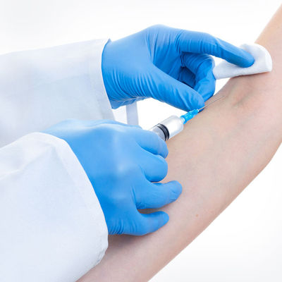 Prova S M L resistência médica azul da punctura do alcaloide das luvas do nitrilo do XL