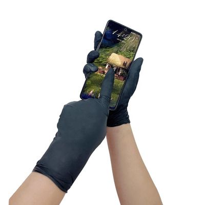 Exame estéril Mil Black Nitrile Gloves luvas do nitrilo de MSDS/6