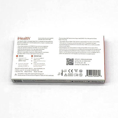 Do teste rápido do cotonete do antígeno de IHealth espécime nasal FDA para a área pública