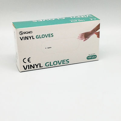 As luvas descartáveis transparentes do vinil trabalham luvas elásticas ácidas do PVC da proteção anti