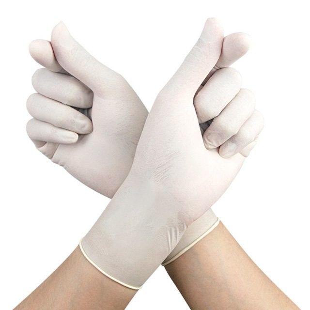 Luvas médicas descartáveis do látex do comprimento branco leitoso de 240mm ambientais