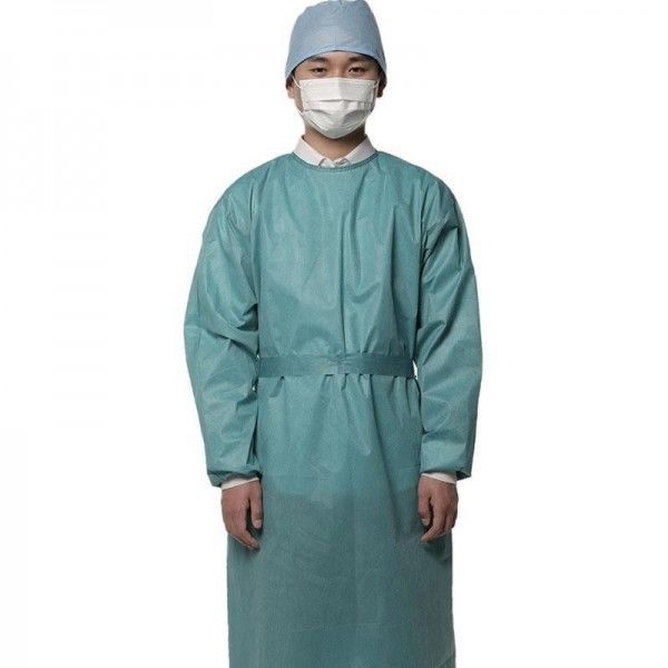 O vestido cirúrgico médico do verde de FDA ISO13485 reforçou o doutor descartável Gown