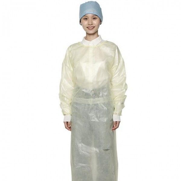 Do vestido descartável amarelo do isolamento do nível de Aami roupa médica do isolamento