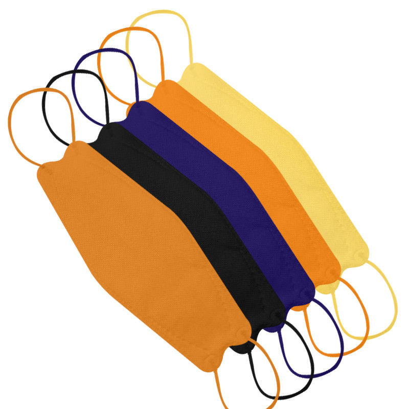 Os peixes de 4 camadas dão forma ao logotipo feito sob encomenda dos respiradores ínfimos da máscara protetora