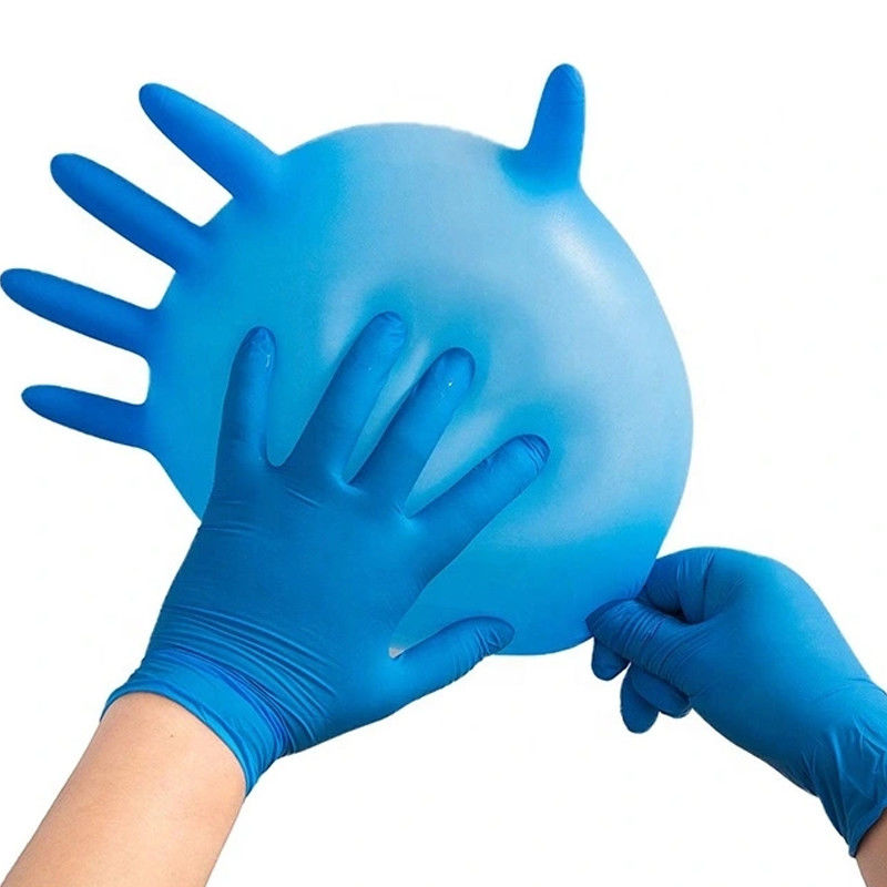 Luvas de tingidura personalizadas do cabelo azul das luvas descartáveis do nitrilo 510K