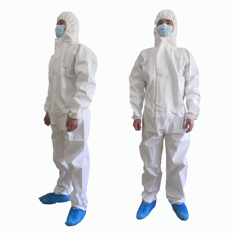 Terno descartável de Hazmat das combinações EN14126 cirúrgicas descartáveis Microporous com capa