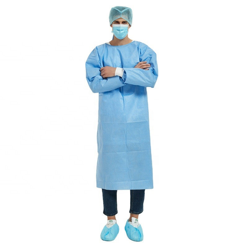 Vestido descartável resistente fluido 35gsm do isolamento dos PP do hospital para o paciente