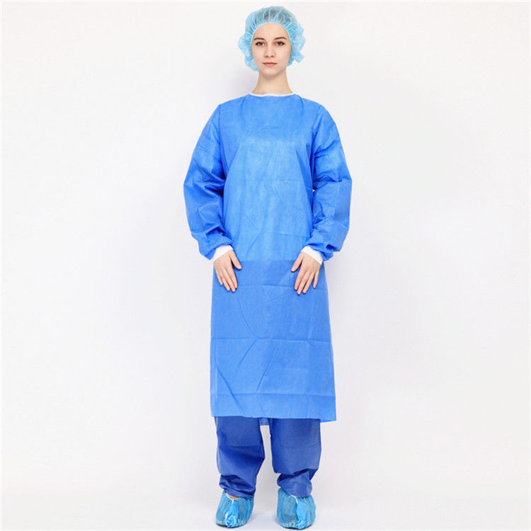 Umidade estéril feita malha do vestido cirúrgico 35gsm do PE dos punhos permeável